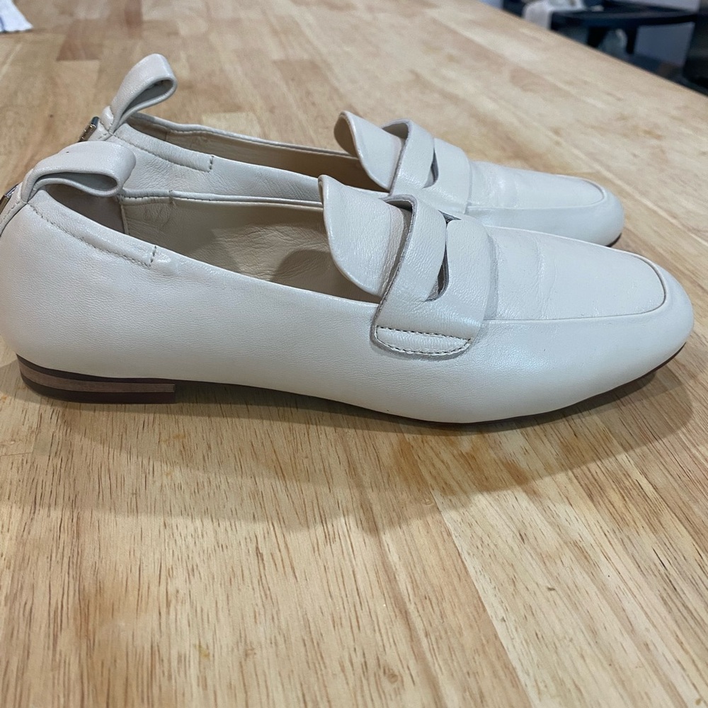 Massimo Santini off white leather moccasin size 36